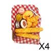 Fashion My Day 4x1/12 Dollhouse Food Breakfast Bread Fruit Life Scene Decoration Toy Style B | Modern | Clothes & Accessories | Dolls view 2