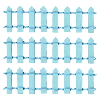Fashion My Day 3Piece Dollhouse Garden Fence Dollhouse Decor Kit Decoration for Outdoor Blue | Modern | Clothes & Accessories | Dolls