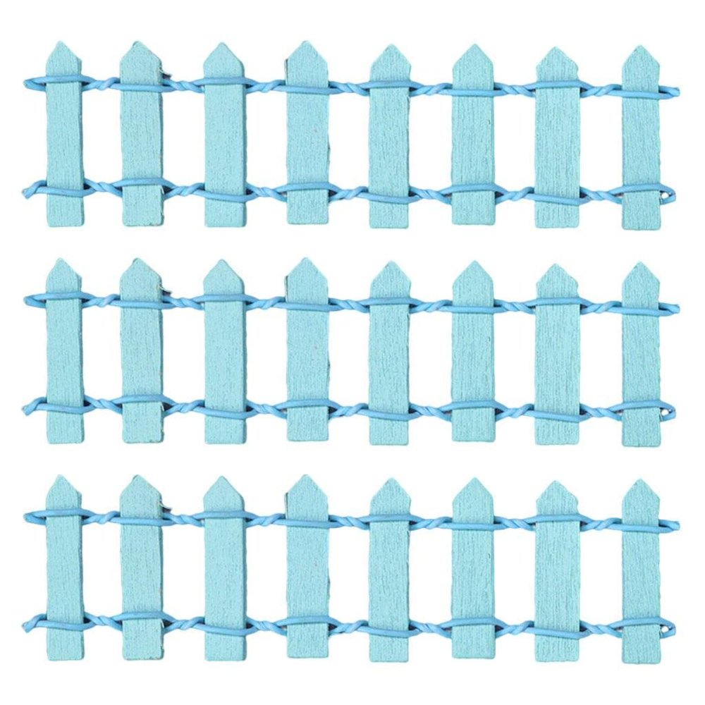 Fashion My Day 3Piece Dollhouse Garden Fence Dollhouse Decor Kit Decoration for Outdoor Blue | Modern | Clothes & Accessories | Dolls