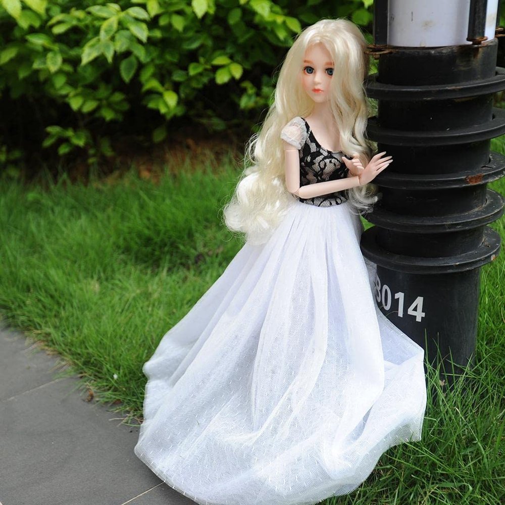 Fashion My Day 2xFashion Princess Wedding Dress Gauzy Skirt for 1/4 BJD Doll Party Accs Black | Modern | Clothes & Accessories | Dolls