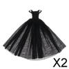 Fashion My Day 2xFashion Princess Wedding Dress Gauzy Skirt for 1/4 BJD Doll Party Accs Black | Modern | Clothes & Accessories | Dolls view 2