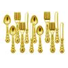 Fashion My Day 2x1:12 Dollhouse Miniature Tableware Toys 1/12 Fork Spoon Set Golden | Modern | Clothes & Accessories | Dolls view 1