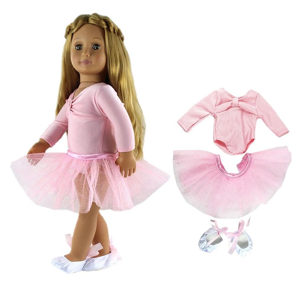 Fashion My Day 2xSkinny Ballet Dance Suit Skirt Dress Shoes for 18 inch Dolls | Modern | Clothes & Accessories | Dolls