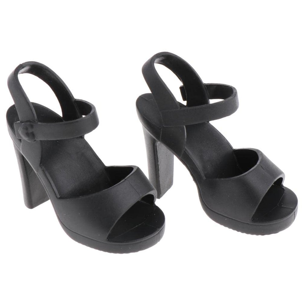 Fashion My Day 2x1/4 BJD Doll 3cm High Heel Shoes Sandals for 45cm Girl Dolls Accessory Black | Modern | Clothes & Accessories | Dolls