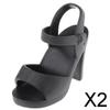 Fashion My Day 2x1/4 BJD Doll 3cm High Heel Shoes Sandals for 45cm Girl Dolls Accessory Black | Modern | Clothes & Accessories | Dolls view 2