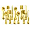 Fashion My Day 4x1:12 Dollhouse Miniature Tableware Toys 1/12 Fork Spoon Set Golden | Modern | Clothes & Accessories | Dolls view 1