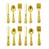 Fashion My Day 4x1:12 Dollhouse Miniature Tableware Toys 1/12 Fork Spoon Set Golden | Modern | Clothes & Accessories | Dolls view 3