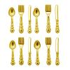 Fashion My Day 4x1:12 Dollhouse Miniature Tableware Toys 1/12 Fork Spoon Set Golden | Modern | Clothes & Accessories | Dolls view 4