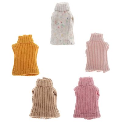Fashion My Day 2xLovely Knitted Turtle Neck Sleeveless Sweater Vest for OB11 Dolls Grey | Modern | Clothes & Accessories | Dolls
