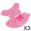 Fashion My Day 3xFashion Plaid Boat Neck Top & Dress for 18inch American Doll Dress Up Pink | Modern | Clothes & Accessories | Dolls view 2