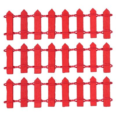 Fashion My Day 3Piece Dollhouse Garden Fence Dollhouse Decor Kit Decoration for Outdoor red | Modern | Clothes & Accessories | Dolls