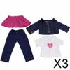 Fashion My Day 3xT-Shirt Jeans Top Skirt Trousers Outfits Clothes for 18'' Girl Doll | Modern | Clothes & Accessories | Dolls view 2