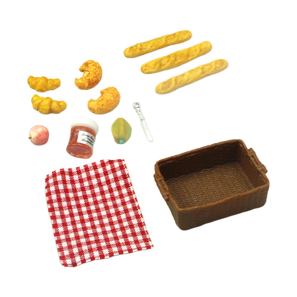Fashion My Day 2x1/12 Dollhouse Food Breakfast Bread Fruit Life Scene Decoration Toy Style B | Modern | Clothes & Accessories | Dolls