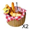 Fashion My Day 2xMini Miniature Bread Picnic Cloth with Basket 1/12 Doll House Red Plaid | Modern | Clothes & Accessories | Dolls view 2
