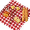 Fashion My Day 2xMini Miniature Bread Picnic Cloth with Basket 1/12 Doll House Red Plaid | Modern | Clothes & Accessories | Dolls view 3
