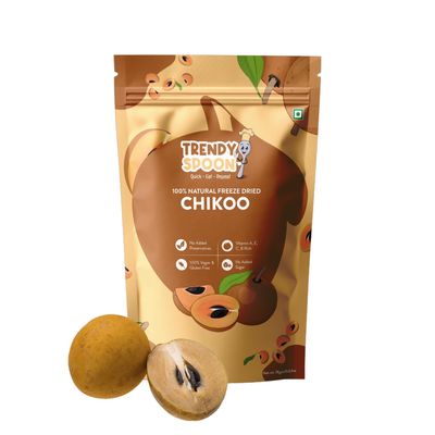 Trendy Spoon Natural Freeze Dried Chikoo | Rich in Vitamins, Natural and Healthy Fruit Snack | 18 Grams