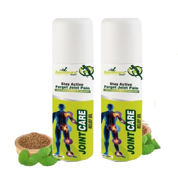 Ayumcure Pain Relief Oil for Women & Men | 60ml | Joint Care & Massage Oil | Fast-Absorbing & Non-Greasy | Relief for Knee, Back, Shoulder & Muscle Stiffness (Pack of 2)