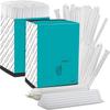 Amit Marketing 10 mm Corn Starch Straws | Eco-Friendly Compostable Sustainable Disposable Drinking Straws | Cocktail Cold Drink Bubble Tea Juice Smoothie Thick Shakes Non-Bendable White (200 Pcs) view 2