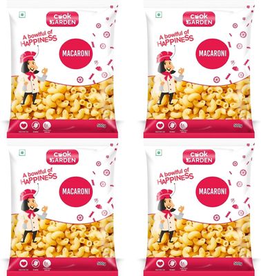 Cook Garden 100% Semolina | High Protein Healthy Diet | Maida Free & Cholesterol Free Elbow Macaroni Pasta (Pack of 4, 2000 g) | No Maida,High Protein & Fiber