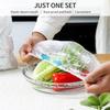 FOXIGON 100 Pcs Reusable Elastic Food Storage Covers  Plastic Stretch Bowl Lids for Kitchen, Fridge & Containers | Adjustable Universal Sealing Wraps (40x40x2 cm) view 4