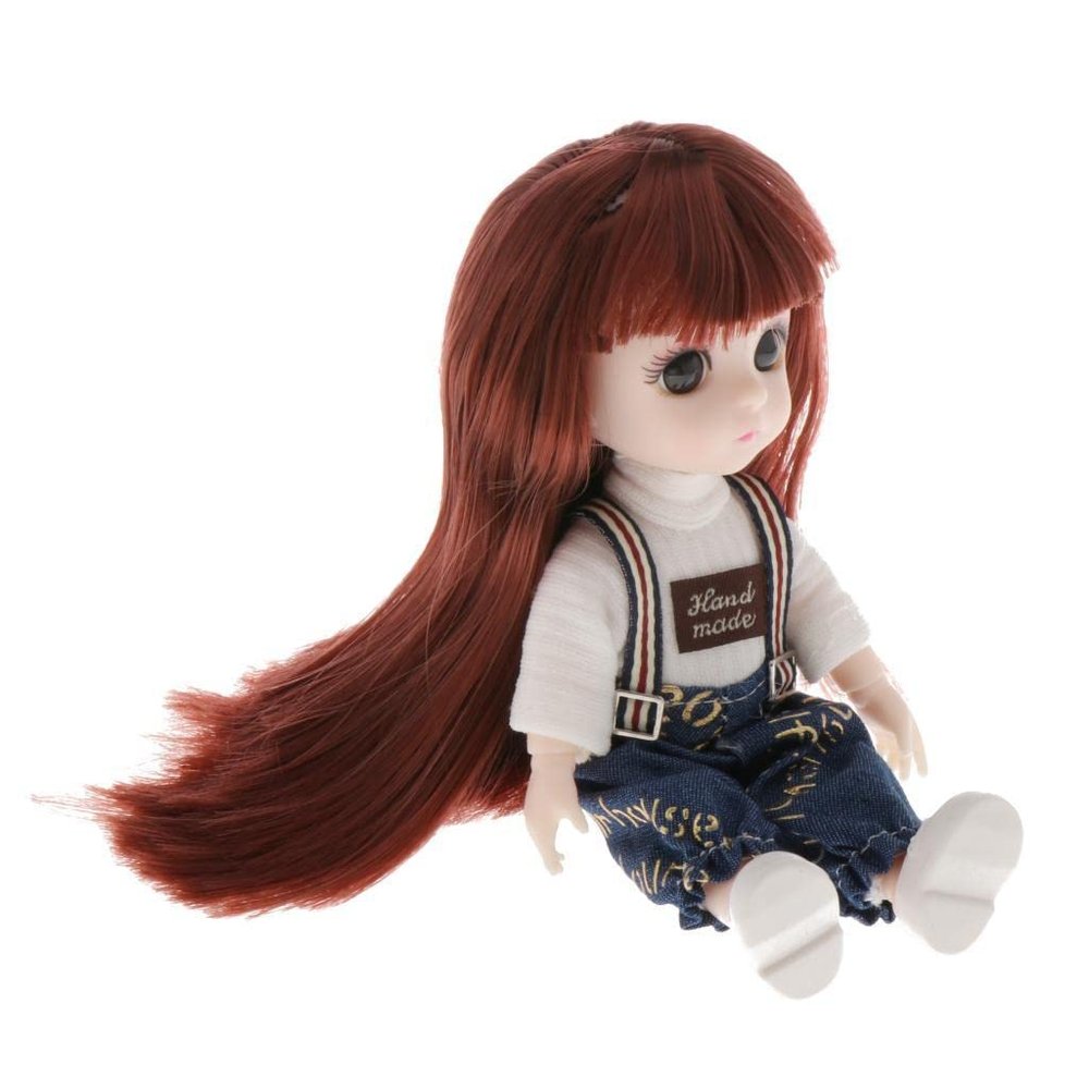 Fashion My Day 2xNew 16cm BJD Doll 13 Ball Jointed Girl Eyes Face Makeup Wig Clothes Full Set Style6 | Modern | Clothes & Accessories | Dolls