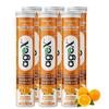 AgeX Vitamin C+Zinc Effervescent Tablets | Natural Amla Extract 1000mg + Vit C 80mg + Zinc 10mg | Immunity Booster for Skin, Hair & Nails | Supports Collagen Production |Orange Flavour | Sugar-Free | 120 Effervescent Tablets (Pack of 6) view 1