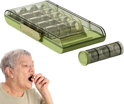 BACHUDO Large Weekly Pill Case 7 Day | Portable Pill Organizer 3 Times a Day Pill Box with 21 Compartments Box | Pill Holder Container for Vitamin,Medicine Pill Dispenser Supplement Holder,GREEN