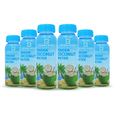 The Right Rituals Tender Coconut Water | Refreshing, Natural, No added Sugar or Artificial Flavor | Not From Concentrate | Hydration Drink | Electrolyte rich | Ready To Drink (200ml (Pack of 6))