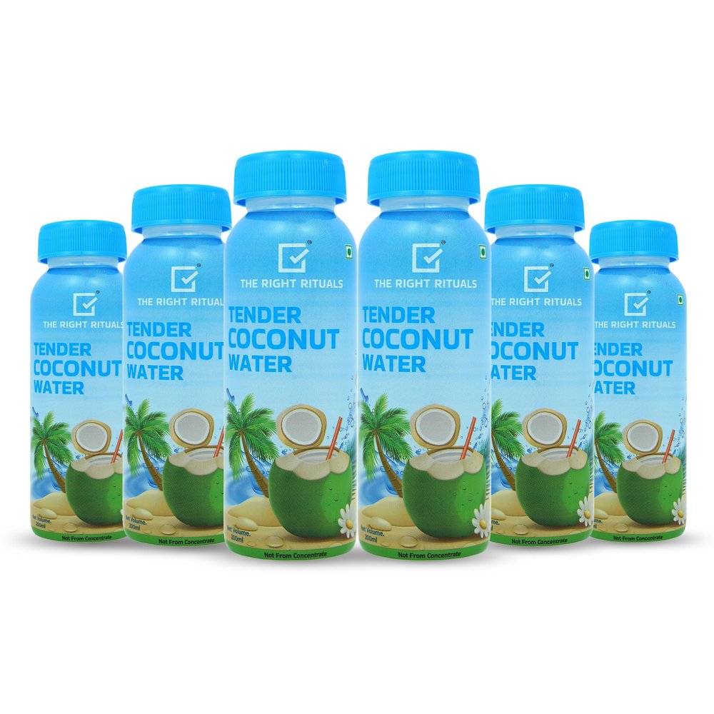 The Right Rituals Tender Coconut Water | Refreshing, Natural, No added Sugar or Artificial Flavor | Not From Concentrate | Hydration Drink | Electrolyte rich | Ready To Drink (200ml (Pack of 6))