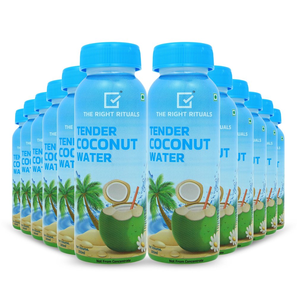 The Right Rituals Tender Coconut Water | Refreshing, Natural, No added Sugar or Artificial Flavor | Not From Concentrate | Hydration Drink | Electrolyte rich | Ready To Drink (200ml (Pack of 12))