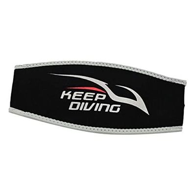 CALANDIS 2xComfort Neoprene Diving Scuba Mask Strap Cover Protector Black Silver | Masks