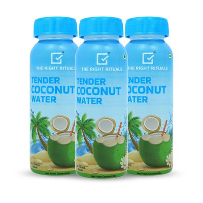 The Right Rituals Tender Coconut Water | Refreshing, Natural, No added Sugar or Artificial Flavor | Not From Concentrate | Hydration Drink | Electrolyte rich | Ready To Drink (200ml (Pack of 3))