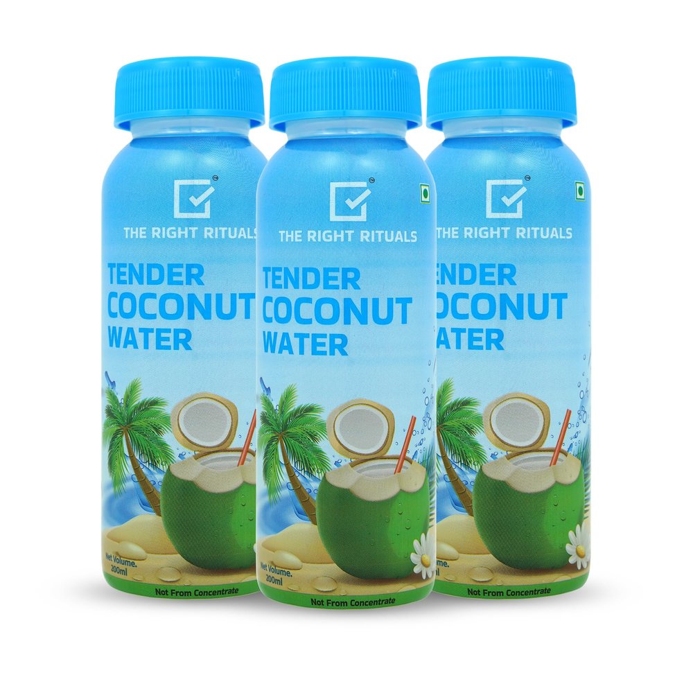 The Right Rituals Tender Coconut Water | Refreshing, Natural, No added Sugar or Artificial Flavor | Not From Concentrate | Hydration Drink | Electrolyte rich | Ready To Drink (200ml (Pack of 3))