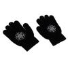 CALANDIS 2xGirls Women Kids Ice Skating Gloves Magic Stretch Glove Black Flower L | Skating Dresses-Girls view 1