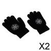 CALANDIS 2xGirls Women Kids Ice Skating Gloves Magic Stretch Glove Black Flower L | Skating Dresses-Girls view 2