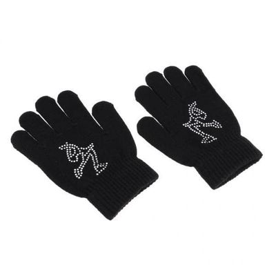 CALANDIS 2xGirls Women Kids Ice Skating Gloves Magic Stretch Glove Black S | Skating Dresses-Girls