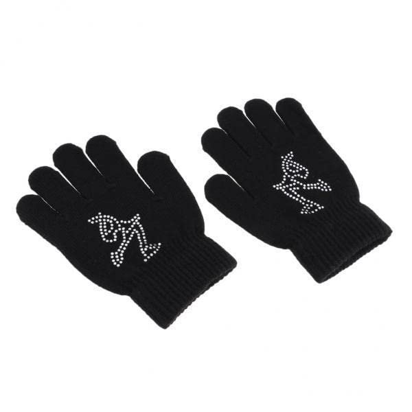 CALANDIS 2xGirls Women Kids Ice Skating Gloves Magic Stretch Glove Black S | Skating Dresses-Girls