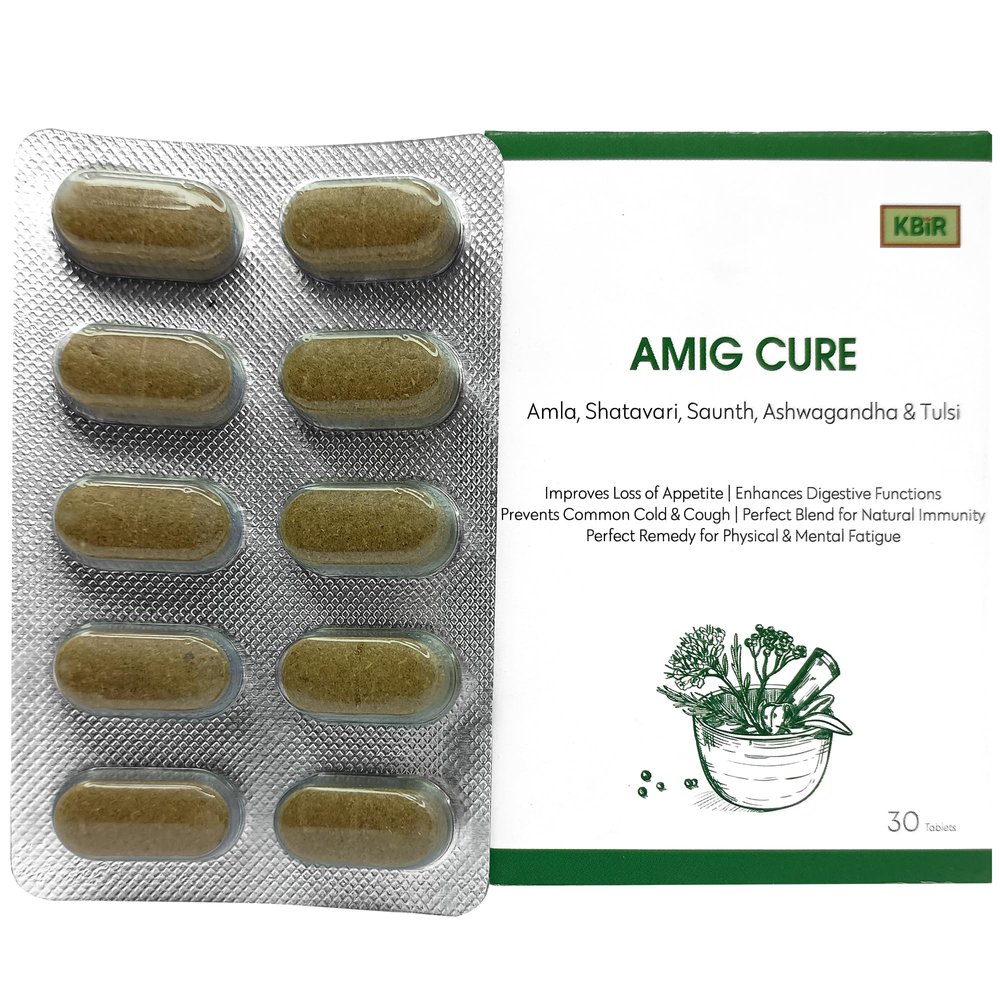 Kbir AmigCure Tablets, 750mg  Ayurvedic Supplement for Stamina, Immunity, Appetite & Energy Support, 30 Herbal Tablets