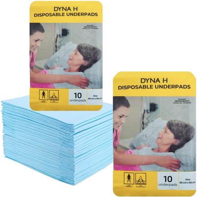 Dyna Advanced Underpad Sheet 60X90 Extra Large Size for Newborn, Baby, Kids, Adults, Elderly Patients. Superior Absorbency, Leak Proof with Diamond Surface Lock, Incontinence Under Pads 1 Pack of 10