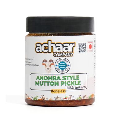 Achaar Company Andhra Style Boneless Mutton Pickle | BonelessTangy South Indian Achar | No Artificial Preservative | Pack of 1, 200g