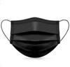 Disposable Face Masks, Black, 3-Layer, Pack of 4, with Elastic Ear Loops view 3