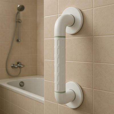 ELECRANGE Grab Bar for Bathroom, Bathroom Handle for Senior Citizen, Grab Bars for Elderly, Toilet Grab Bar, Bathroom Safety Support Handle for Seniors (White, 12 INCH)