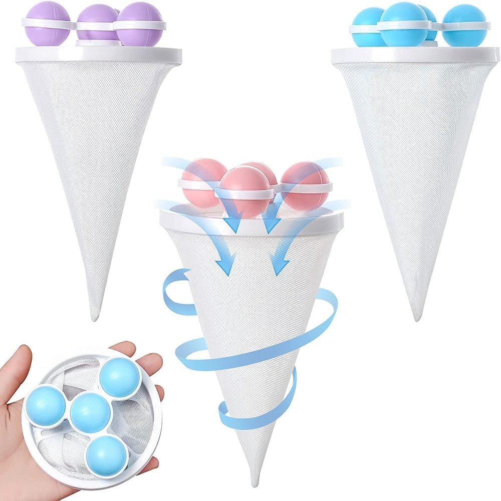 Washing Machine Lint Hair Remover Net Laundry Mesh Bag Dryer Ball Floating Pet Fur Lint Hair Catcher Household Reusable Washing Machine Floating Lint Mesh Bag Hair Filter Net Pouch (4)