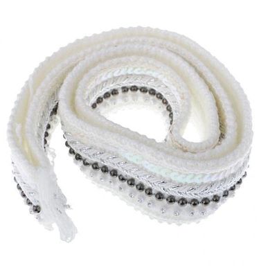 CALANDIS 2x1 Yard Crystal Beads Sequins Beaded Ribbon Lace Trim for DIY Craft 31mm | Trims | Embellishments & Finishes | Sewing