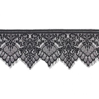 CALANDIS 4x3 Yard 19cm Wide Black Eyelash Lace Trim DIY Sewing Applique | Trims | Embellishments & Finishes | Sewing