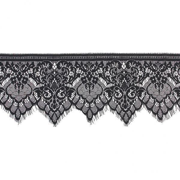 CALANDIS 4x3 Yard 19cm Wide Black Eyelash Lace Trim DIY Sewing Applique | Trims | Embellishments & Finishes | Sewing
