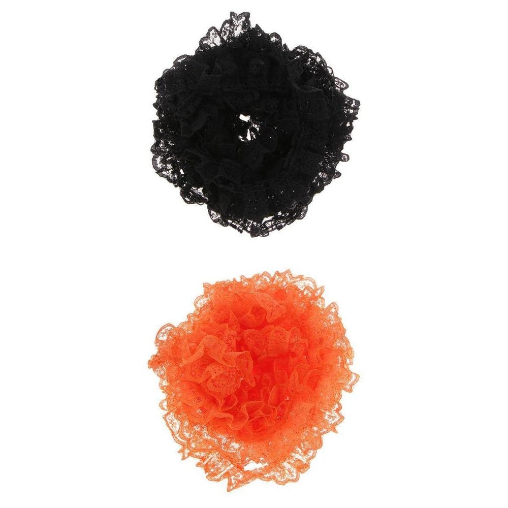 CALANDIS Ribbon Floral Elastic Lace Trim DIY Handcraft Accessories Black Orange | Trims | Embellishments & Finishes | Sewing