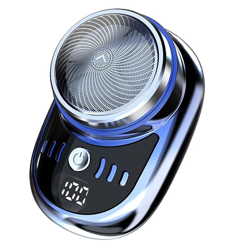 FIZZOQI Mini Electric Shaver For Men Portable Travel Rechargeable Small Shaving Device With Steel Head