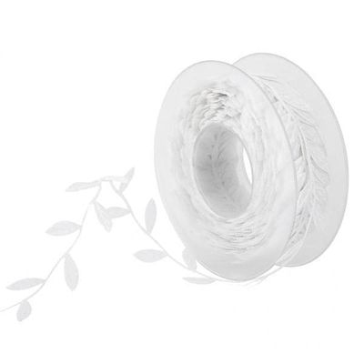CALANDIS 3x15m Leaves Ribbon Trim Wreath for Wedding Wall Crafts Party Decor White | Trims | Embellishments & Finishes | Sewing