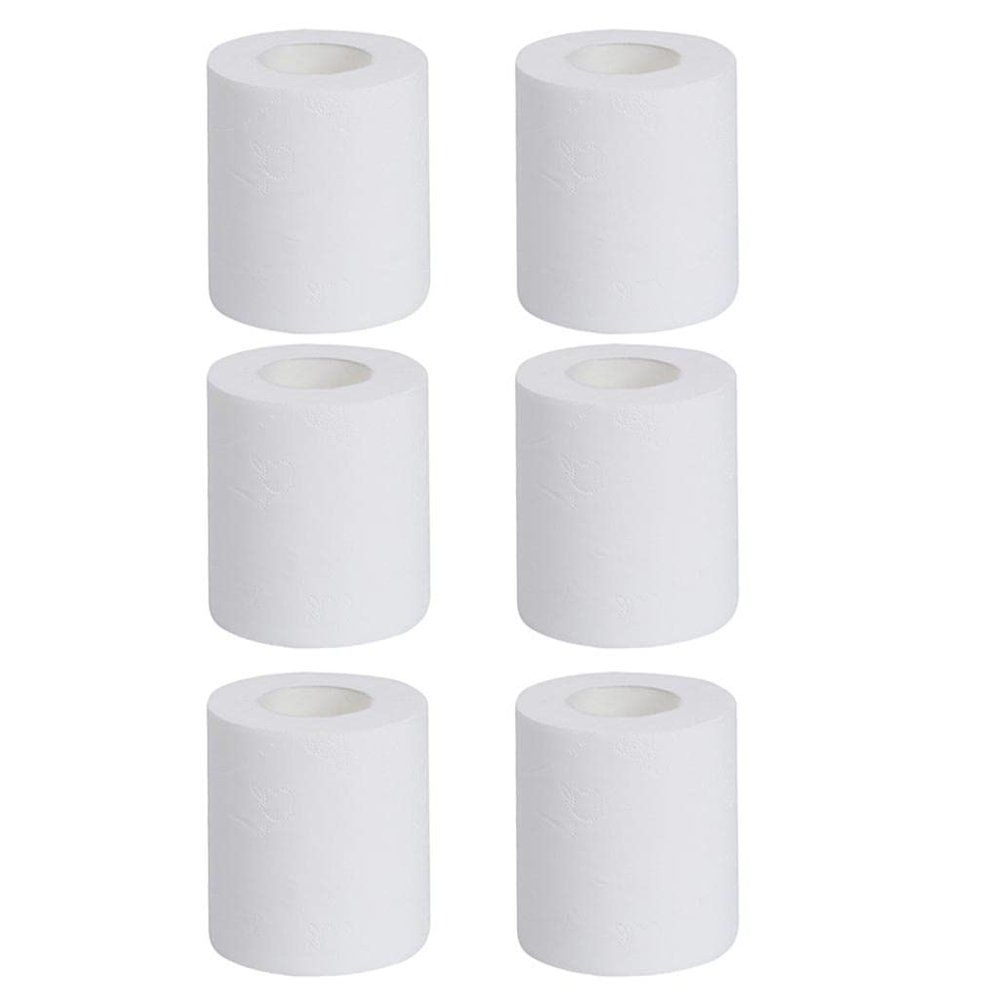 CALANDIS 6pcs Home Hotel 4 Ply Bathroom Toilet Paper Bulk Roll Wood Pulp Bath Tissue | Toilet Paper | Paper Products | Household Supplies & Cleaning